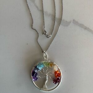 Seven Chakra Tree of Life Necklace with Pendant